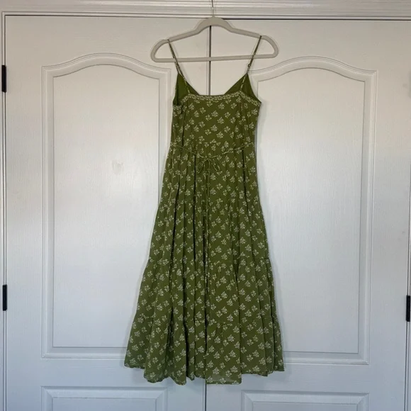 Bila 77 Green Floral Tiered Midi Dress - Boho Cottagecore - XS - Picture 2 of 6